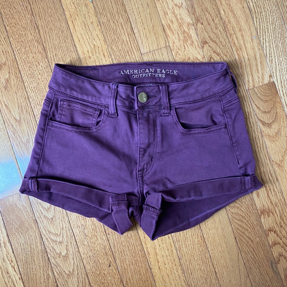 American Eagle Super Stretch Burgundy Hi-Rise